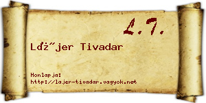 Lájer Tivadar névjegykártya