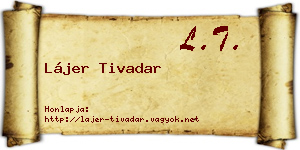 Lájer Tivadar névjegykártya